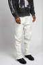 Distressed Zipper Hem Denim - Vintage White